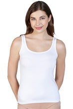 Load image into Gallery viewer, Amante Broad Straps Body Hugging Modal Vest - White 77101
