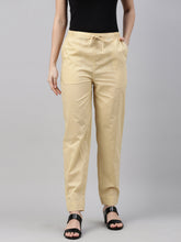 Load image into Gallery viewer, Go Colors Dark Cream Cotton Cambric Cotton Pants
