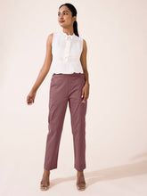 Load image into Gallery viewer, Go Colors Medium Violet Woven Cotton Stretch Chino Pants

