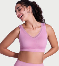 Load image into Gallery viewer, Enamor Innovations Flexifree ,Plunge, Ultra Comfort Women's  Bralette - No-pinch,no-dig,360 Degree Flex, Seamless lift,Fixed cup, Padded, Wirefree, High Coverage  - F137 (Orchid Smoke)

