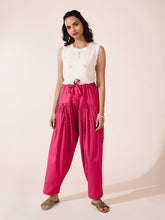 Load image into Gallery viewer, Go Colors Dark Rose Cotton Salwar
