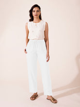 Load image into Gallery viewer, Go Colors White Woven Viscose Casual Pants
