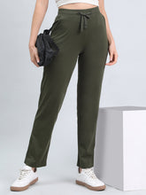 Load image into Gallery viewer, Go Colors Dark Olive Cotton Stretch Track Pant
