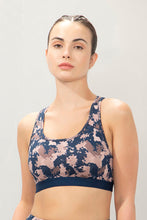 Load image into Gallery viewer, Amante Energize Medium Impact Round Neck Sports Bra - Stripy Geo Print 98701
