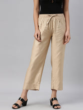 Load image into Gallery viewer, Go Colors Beige Silk Pants
