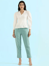 Load image into Gallery viewer, Go Colors Light Mint Cotton Pencil Pant
