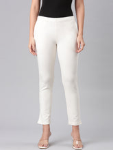 Load image into Gallery viewer, Go Colors White Ponte Smart Fit Kurti Pant
