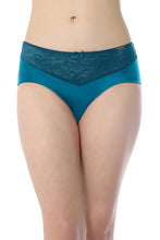 Load image into Gallery viewer, Amante Elegant Lace Hipster Panty - Gibralta Blue &amp; Stucco 101201
