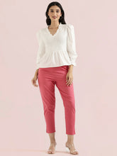 Load image into Gallery viewer, Go Colors Coral Cotton Pencil Pant
