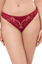 Load image into Gallery viewer, Amante Eternal Bliss Lace Low Rise Thong Panty - Red Berry 70201
