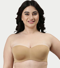 Load image into Gallery viewer, Enamor Strapless Multiway Styling Women's T-Shirt Bra - Padded, Wired, Medium Coverage - F074 (Available in Plus Sizes) (Buff)
