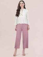 Load image into Gallery viewer, Go Colors Light Wine Viscose Knit Palazzo

