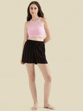 Load image into Gallery viewer, Go Colors Black Woven Viscose Printed Lounge Shorts
