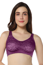 Load image into Gallery viewer, Amante Elegant Lace Non-Padded Non-Wired Support Bra - Pickled Beet &amp; Stucco 101301
