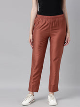 Load image into Gallery viewer, Go Colors Rust Poly Modal Metallic Pants

