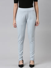 Load image into Gallery viewer, Go Colors Dusty Blue Roma Ponte Pants
