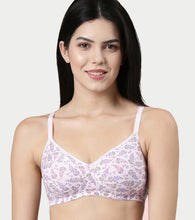 Load image into Gallery viewer, Enamor Innovations Fabcool Encircled  Side Support Shaper, Non Padded, Wirefree, High Coverage, Women's Cotton Everyday Bra  - A042 (Available in Plus Sizes) (Lupine Print)
