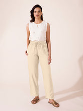 Load image into Gallery viewer, Go Colors Light Beige Woven Viscose Casual Pants
