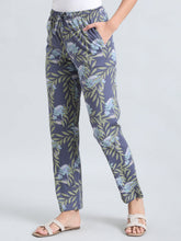 Load image into Gallery viewer, Go Colors Blue Cotton Knit Printed Lounge Pants
