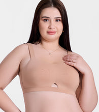 Load image into Gallery viewer, Enamor Innovations Cloudsoft Invisi Bonded Neck Women's Everyday Cotton Minimizer Bra -  Padded , Wirefree, Full Coverage - A064 (Available in Plus Size) (Honey Beige)
