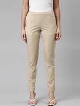 Load image into Gallery viewer, Go Colors Wheat Cotton Stretch Pants
