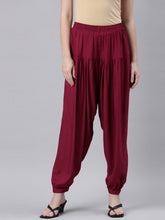 Load image into Gallery viewer, Go Colors Dark Rose Woven Viscose Harem Pant
