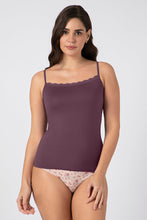 Load image into Gallery viewer, Amante Modal Lace Camisole - Eggplant 82801
