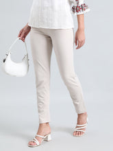 Load image into Gallery viewer, Go Colors Cream Ponte Smart Fit Kurti Pant
