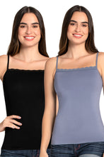 Load image into Gallery viewer, Amante Modal Lace Camisole (Pack of 2) - Blk_Tempest 82802
