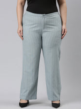 Load image into Gallery viewer, Go Colors Blue Cotton Stripes Cargo Pant
