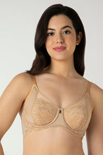 Load image into Gallery viewer, Amante Glam Floral Non-Padded Wired Minimizer Bra - Cornstalk 05201
