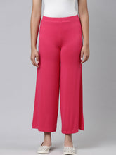 Load image into Gallery viewer, Go Colors Coral Viscose Stretch Knit Palazzo
