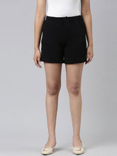 Load image into Gallery viewer, Go Colors Black Cotton Knit Shorts
