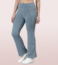 Load image into Gallery viewer, Enamor High Rise Full Length Pull on  Boot Cut Active Pant For Women - Relaxed Fit, Quick Dry, Antimicrobial - A402 (Goblin Blue)
