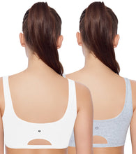 Load image into Gallery viewer, Enamor Low Impact Women's Cotton Everyday Sports Bra - All Day Comfort, Non Padded, Wirefree, High Coverage - SB06 (White/Grey)
