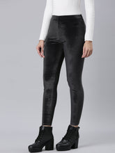 Load image into Gallery viewer, Go Colors Black Velour Leggings
