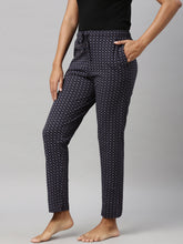 Load image into Gallery viewer, Go Colors Black Cotton Knit Printed Lounge Pants
