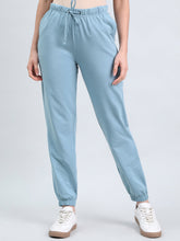 Load image into Gallery viewer, Go Colors Dusty Blue Cotton Stretch Casual Joggers
