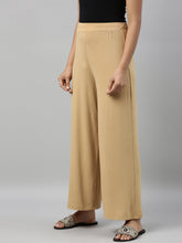 Load image into Gallery viewer, Go Colors Wheat Viscose Knit Palazzo

