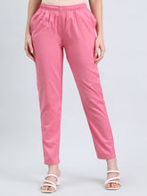 Load image into Gallery viewer, Go Colors Blush Pink Cotton Cambric Cotton Pants
