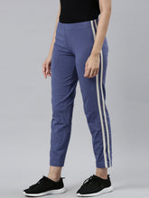 Load image into Gallery viewer, Go Colors Jeans Blue Cotton Stretch Side Stripes Track Pant
