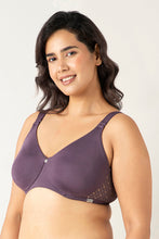 Load image into Gallery viewer, Amante Mystic Curves Non-padded Wired Minimizer Bra - Vintage Voilet
