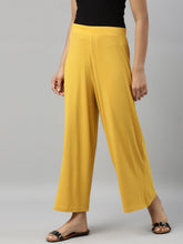 Load image into Gallery viewer, Go Colors Golden Yellow Viscose Knit Palazzo

