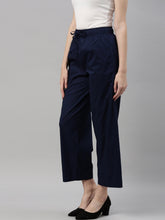 Load image into Gallery viewer, Go Colors Light Navy Cotton Wide Leg Pants
