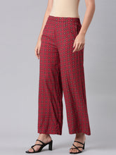 Load image into Gallery viewer, Go Colors Red Woven Viscose Printed Palazzo
