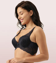 Load image into Gallery viewer, Enamor Butterfly Frame for Cleavage Enhancing Women's Bridal Plunge Push-Up Bra - Lace, Wired, Padded, Medium Coverage - F091
