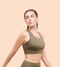 Load image into Gallery viewer, Enamor A202 Basic Workout Sports Bra Medium Impact Dry Fit Longline Basic Sports Bra
