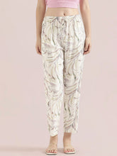 Load image into Gallery viewer, Go Colors White Woven Viscose Printed Lounge Pants
