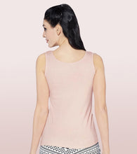 Load image into Gallery viewer, Enamor Sleeveless Scoop Neck Regular Length Tank Top For Women - Relaxed Fit, Soft and Breathable Cotton - E025 (Peach Pink)
