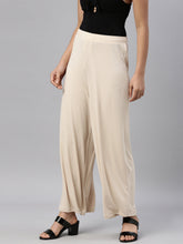 Load image into Gallery viewer, Go Colors Light Beige Viscose Knit Palazzo
